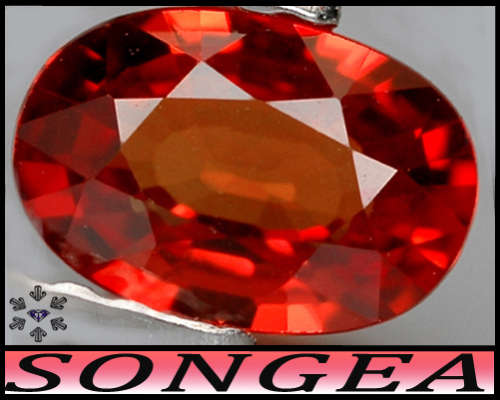 0.63ct Reddish Vivid Orange Songea Sapphire - VVS - Tanzania Precision Brilliant Oval (Gentle Heat)