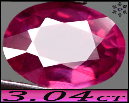 3.04ct Lustrous Fancy Cabo Delgado Ruby Oval - SI - Medium Purplish Deep Pink (Treated)