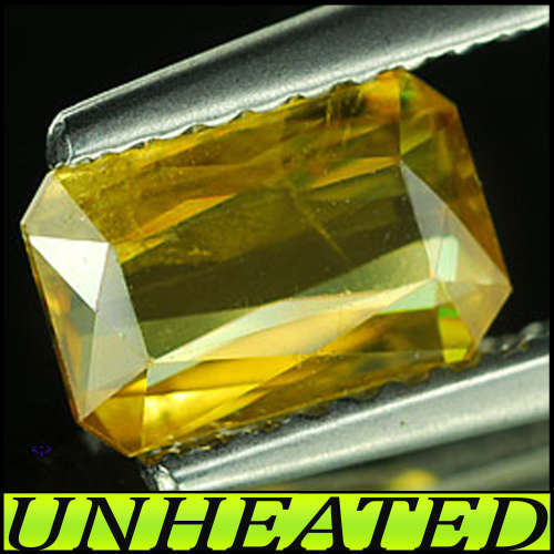 0.90ct Unheated Multi Colour Titanium Sphene - SI - Madagascan Red Spark Stepped Octagon