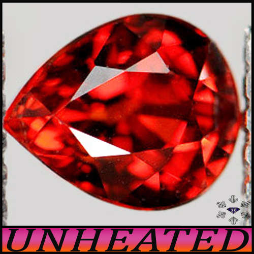 1.01ct Fancy Spessartine Garnet Gem - SI - Orange Red Unheated Nigerian Pear