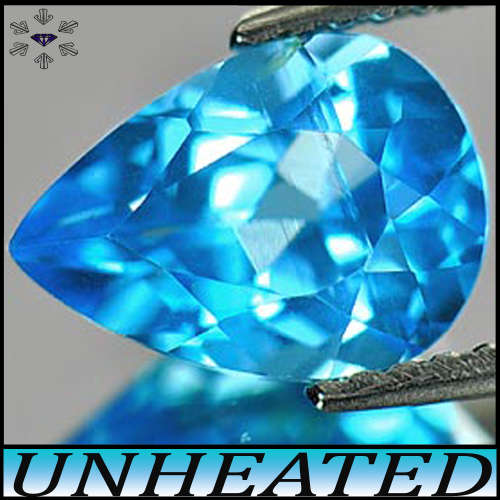 2.27ct Brazilian Intense Swiss Blue Topaz Gem - VVS -  Modern Multi-Facected Pear (Irradiation)