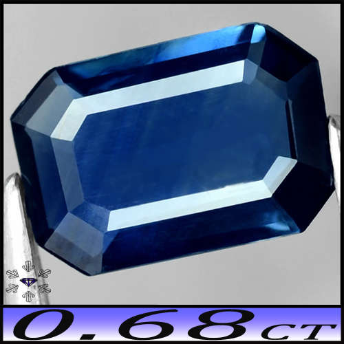 0.68ct Unheated Gem Royal Blue Sapphire - SI - Tailand Stunning Step Facet Octagon