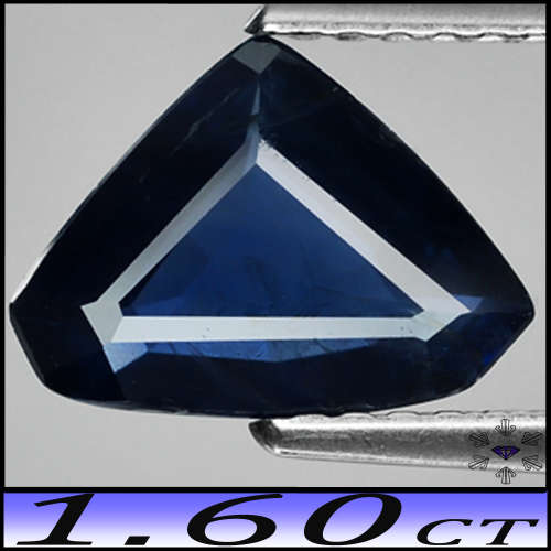 1.60ct Natural Unheated Intense Blue Sapphire - SI - Chanthaburi Stepped Facet Fancy Gem