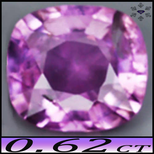 0.62ct Medium Purplish Deep Pink Sapphire - VS - Unheated Fancy Madagascan Cushion Gem