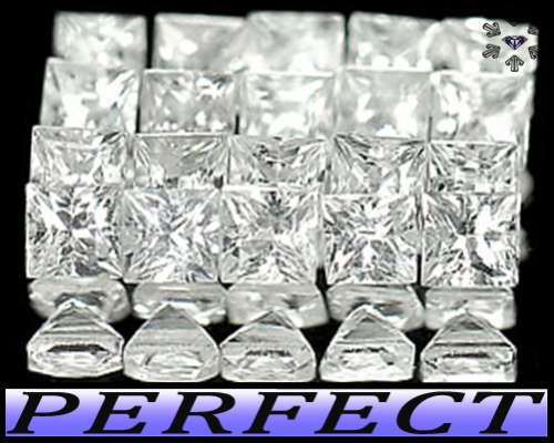 1.05ct Fancy White Sapphire Gem Parcel - VVS - Five Unheated Matching Princess Squares