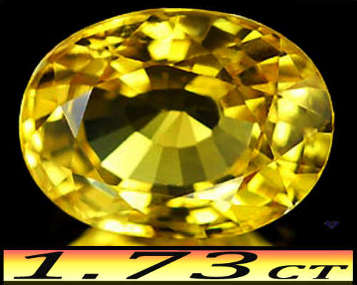 1.73ct Intense Yellow Thailand Sapphire Gem - SI - Eye Clean Mixed Facet Oval (Heated)