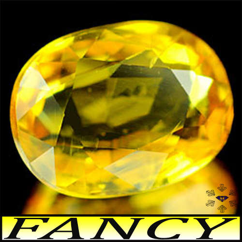 1.21ct Natural Gem Vivid Yellow Sapphire - VS - Thailand Modern Fancy Oval (Heated Gently)