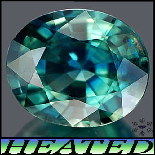 0.83ct Natural Bluish Green Sapphire - SI - Madagascar Mixed Oval (Heated Gently)
