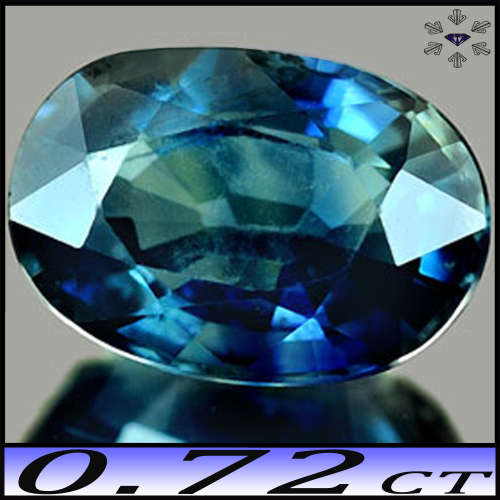 0.72ct Natural Deep Green Blue Sapphire - SI - Unheated Thailand Oval Gemstone