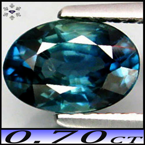 0.70ct Medium Green Blue Sapphire - VS - Natural Unheated Chanthaburi Oval