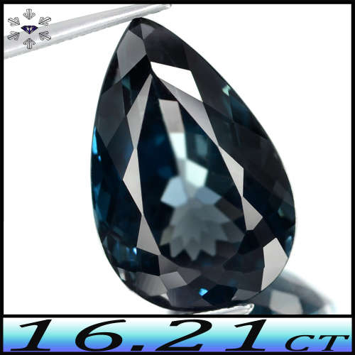 16.21ct Greensih Intense Blue Topaz Gem - VVS - Certified Natural Brazilian Calibrated Pear