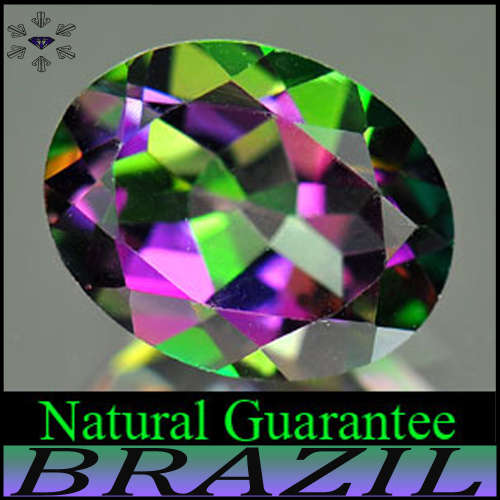 1.84ct Brilliant Mistic Fire Green Topaz - VVS - Perfect Bolivian Oval (Treated)