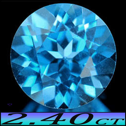 2.40ct Vivid Swiss Blue Topaz Gem - VVS - Brazilian Fancy-Facet Round (Irradiation)