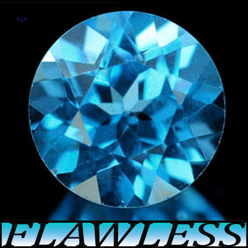 2.33ct Brazilian Gem Swiss Blue Topaz - VVS - Flawless Brilliant Round (Irradiation)