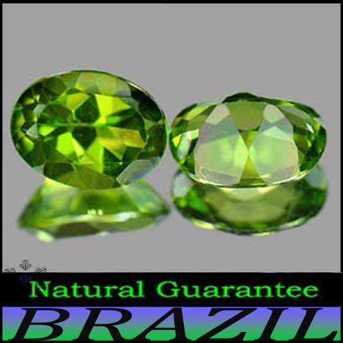 2.81ct Perfect Glowing Green Topaz Pair - VVS - Two Bolivian Gorgeous Brilliant Ovals
