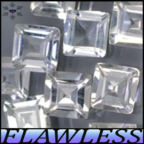 1.55ct Diamond White Fancy Pair Topaz - VVS - Two Unheated Stepped Squares