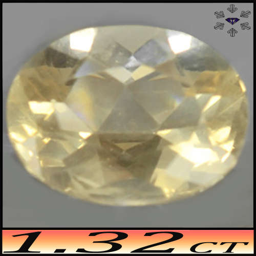 1.32ct Orange Flashing Unheated Andesine - VVS - Orangey Light Yellowish Precision Congo Oval