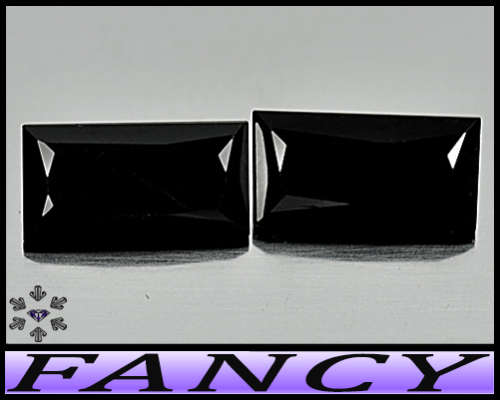 4.37ct Diamond Black Thailand Spinel Pair - Two Unheated Natural Opaque Gemstones