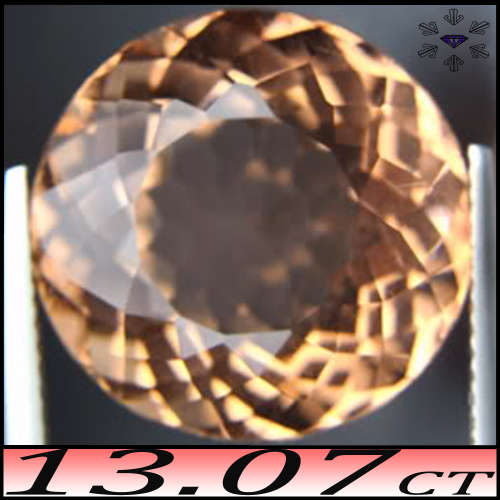 6.55ct Pinkish Orange Bolivian Quartz - VVS - Fancy Multi-Faceted Round Gem