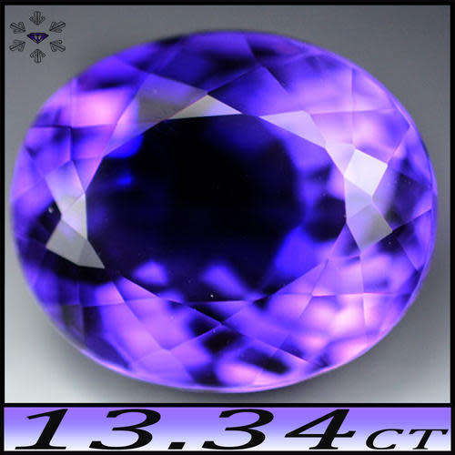 13.34ct Fancy Deep Purple Amethyst - VS - Diamond Facet Uruguay Oval (Gentle Heat)
