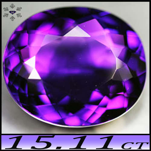 15.11ct Intense Violetish Deep Purple Amethyst - VVS - Modern Fancy Brazilian Oval Gem