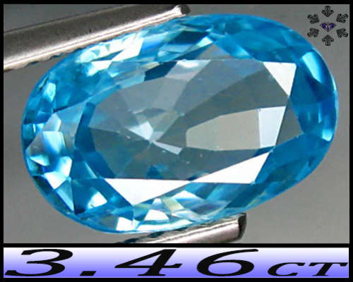 3.46ct Natural Ice Blue Cambodian Zircon - VS - Stunning Ultra Lustrous Oval Gem