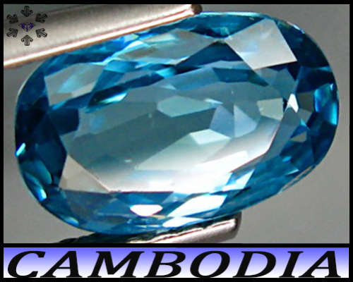3.23ct Lustrous Vivid Blue Cambodian Zircon - VS - Ravishing Rare Clean Natural Oval