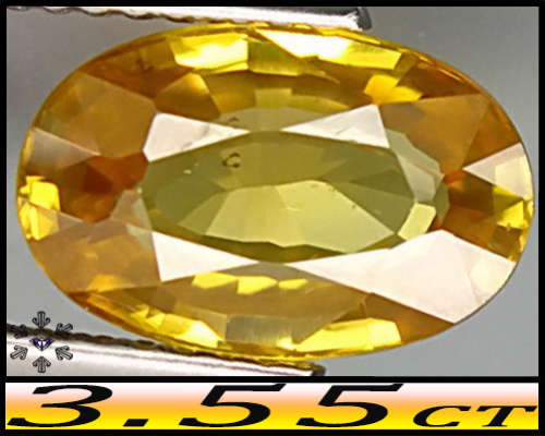 3.55ct Tanzania Intense Yellow Zircon Gem - VS - Natural Clean Mix Faceted Oval
