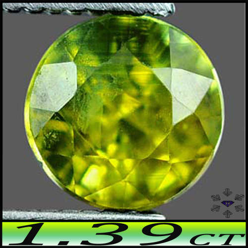 1.39ct Greenish Yellow Songea Sapphire - VS - Tanzania Natural Round Gem
