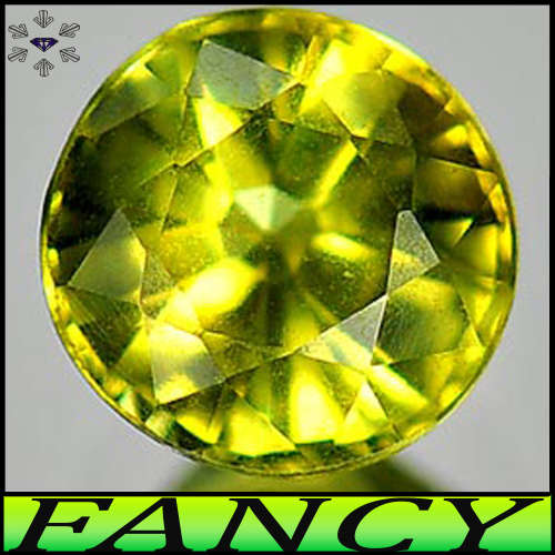 0.73ct Greenish Yellow Songea Sapphire - VS - Natural Tanzanian Round (Heated)