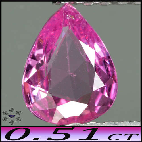 0.51ct Winza Intense Pink Sapphire - VVS - Natural Tanzania Rose Faceted Pear