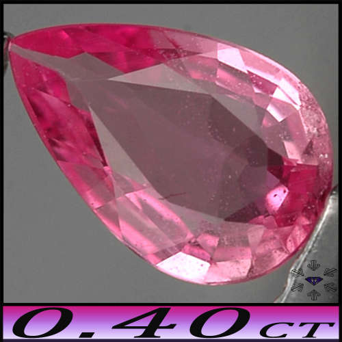 0.40ct Intense Pink Tanzania Sapphire - VVS - Natural Winza Pear (Heated)