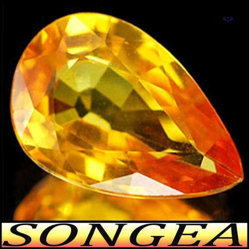 1.04ct Brilliant Yelllow Intense Orange Sapphire - SI - Songea Fancy Pear Gem (Heated)
