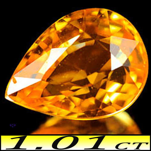1.01ct Fancy Vivid Orange Sapphire - VS - Brilliant Facet Pear Gem (Heated)