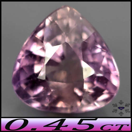 0.45ct Fancy Vivid Pinkish Purple Sapphire - SI - Unheated Tanzania Pear Gem