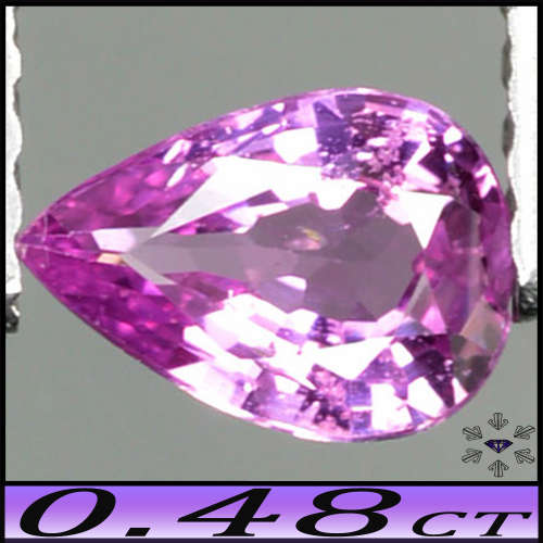 0.48ct Unheated Purplish Intense Pink Sapphire - VVS - Tanzania Fancy Modern Mixed Pear
