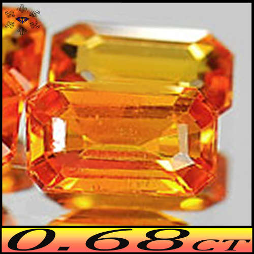 0.68ct Matching Pair Vivid Orange Sapphire Octagons - VVS - Two Brilliant Stepped Gems (Heated)