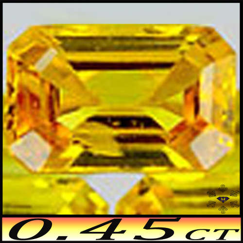0.45ct Brilliant Intense Yellow Sapphire - SI -  Fancy Step Facet Octagon Gem