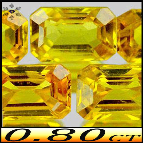 0.80ct Vivid Yellow Songea Sapphire - VS -  Two Matching Stepped Octagon Gems