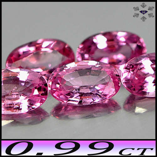0.99ct Medium Pink Sapphire Gems - VS - Three Matching Tanzania Ovals (Heated)