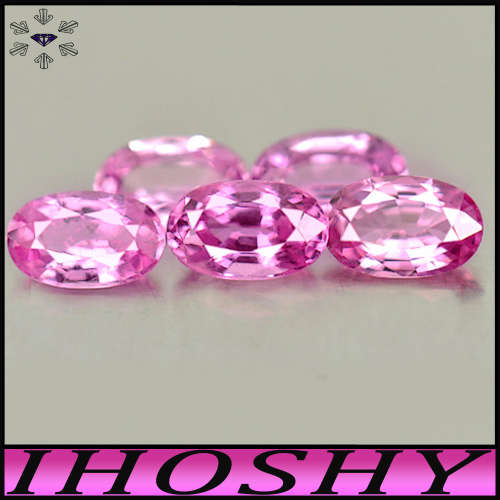 0.74ct Three Medium Deep Pink Sapphire - VS - Matching Tanzania Ovals (Heated)