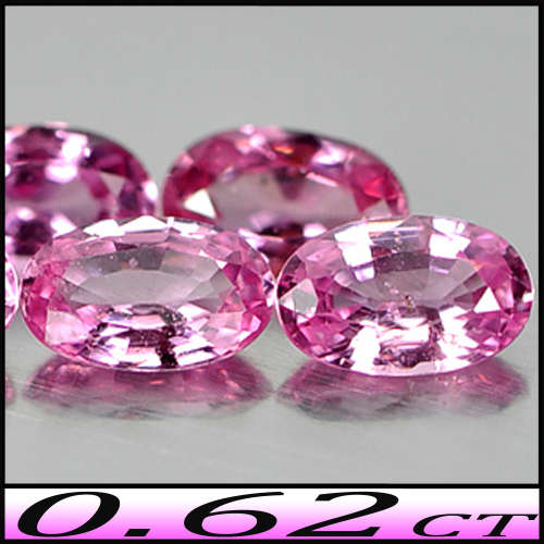 0.62ct Two Medium Deep Pink Sapphire - VS - Matching Pair Tanzania Ovals (Heated Gently)
