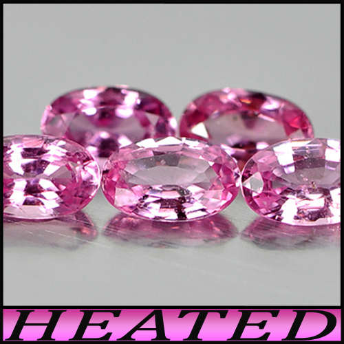 0.61ct Two Intense Pink Winza Sapphire - VS - Matching Natural Oval Gems (Gentle Heat)