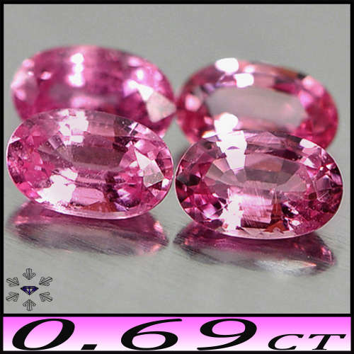 0.69ct Two Intense Pink Sapphire Gems - VVS - Matching Winza Natural Clean Tanzanian Ovals