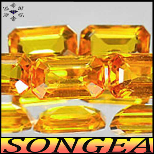 1.80ct Parcel Vivid Orange Sapphire - VS - Five Matching Stepped Octagons (Heated)