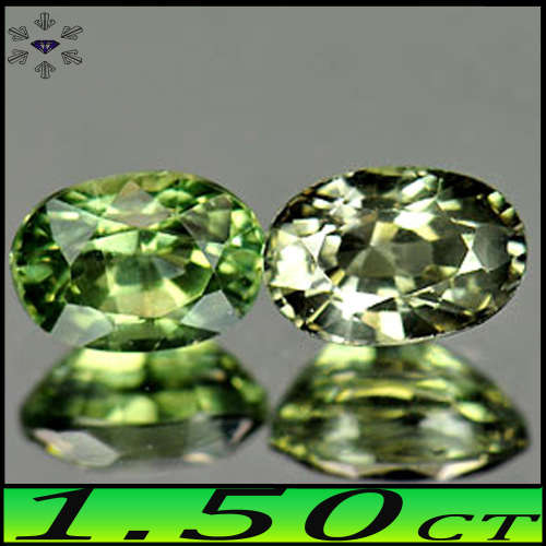1.50ct Matching Medium Deep Green Sapphire - VS - Unheated Madagascan Oval Gems