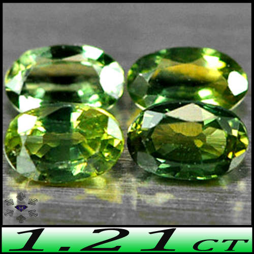 1.21ct Four Medium Deep Green Sapphire - VS - Madagascan Matching Oval Gems (Heated)