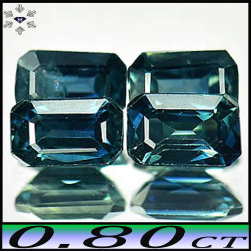 0.80ct Greenish Blue Emerald Sapphire Pair - VS - Two Matching  Madagascan Gems (Heated)
