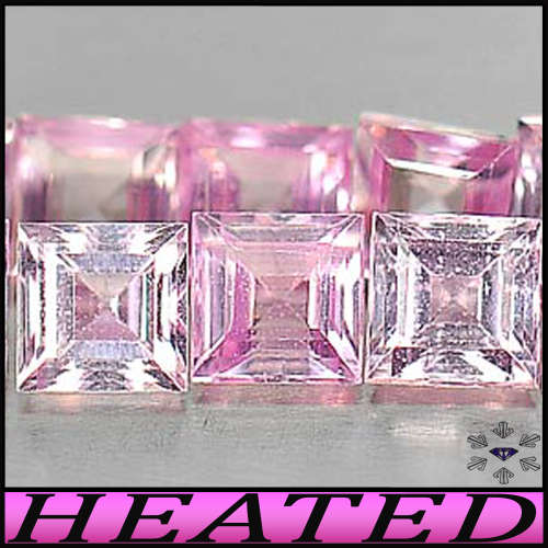 0.74ct Medium Pink Matching Sapphire Gems - VS - Five Madagascan Prinscess Squares