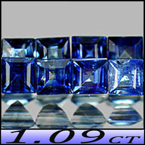 1.09ct Twelve Natural Intense Blue Sapphire - VS - Gorgeous Madagascan Princess Gems
